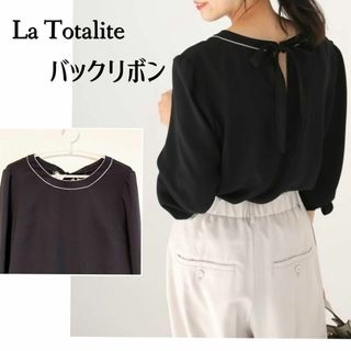 ラトータリテ(La TOTALITE)のトータリテ　バイカラー　バックボウタイブラウス　フリー　ブラック(シャツ/ブラウス(長袖/七分))