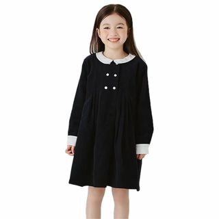 [ハニー ベービー] 子供服 女の子 子供ワンピース フォーマル 長袖 丸襟 入(その他)