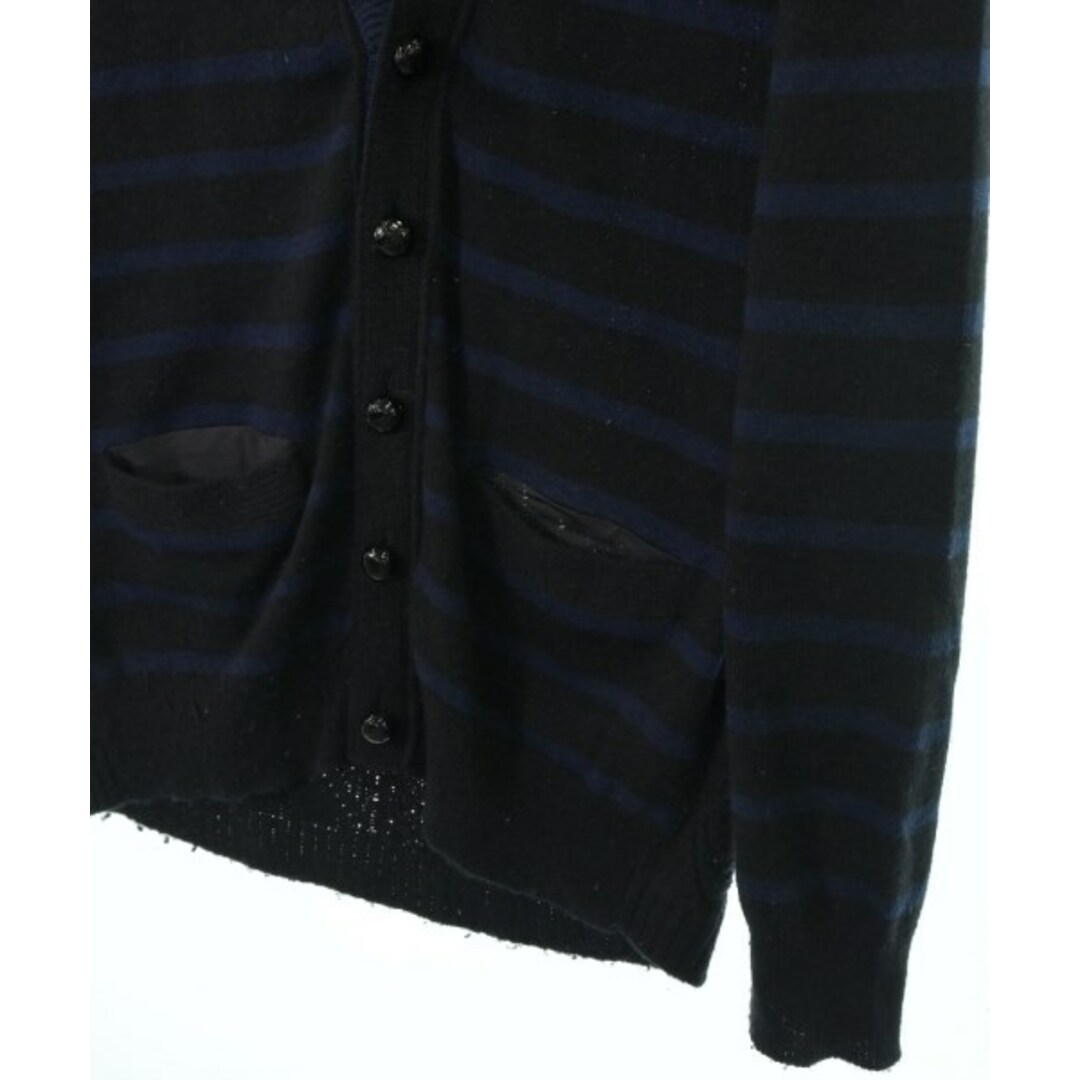 sacai(サカイ)のsacai サカイ カーディガン 1(S位) 黒x紺(ボーダー) 【古着】【中古】 メンズのトップス(カーディガン)の商品写真