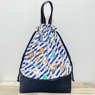 ハンドメイド ディズニー ミッキー&フレンズ柄  お着替え袋(体操着入れ)