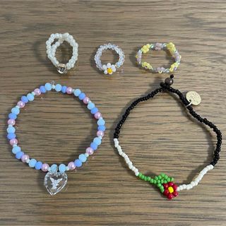 ビーズアクセサリー ブレスレット リング 指輪 ハンドメイド handmade(ブレスレット/バングル)