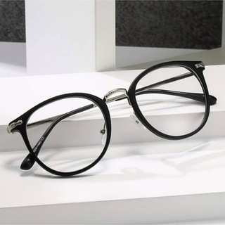 ブルーライトカットメガネ 眼鏡 黒縁 メガネ拭き ケース付き ブラック 黒色(サングラス/メガネ)