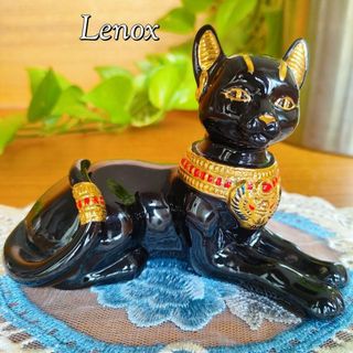 レノックス 子猫の女神 ジュエリー 猫 陶器 キャット 24K エジプト 黒猫(置物)