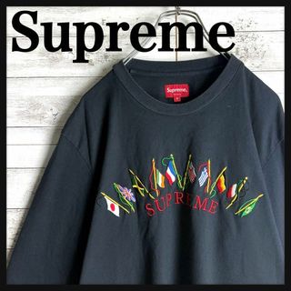 シュプリーム(Supreme)の8879【希少デザイン】シュプリーム☆刺繍アーチロゴ定番カラーロングtシャツ(Tシャツ/カットソー(七分/長袖))