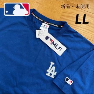 メジャーリーグベースボール(MLB)の【LL】MLB公式　ドジャース　綿100% ロゴ刺繍半袖Tシャツ●大谷翔平 XL(Tシャツ/カットソー(半袖/袖なし))