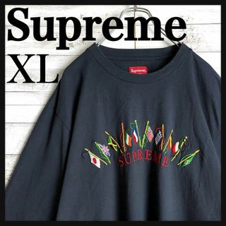 シュプリーム(Supreme)の9007【希少XLサイズ】シュプリーム☆刺繍アーチロゴ人気ロングtシャツ　美品(Tシャツ/カットソー(七分/長袖))