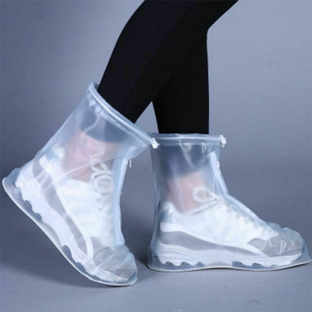 ブラウン M 防水 シューズカバー レインシューズ 長靴 汚れ防止 コンパクト レディースの靴/シューズ(レインブーツ/長靴)の商品写真