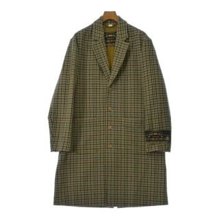 グッチ(Gucci)のGUCCI グッチ チェスターコート 46(M位) 茶系x緑等(チェック) 【古着】【中古】(チェスターコート)