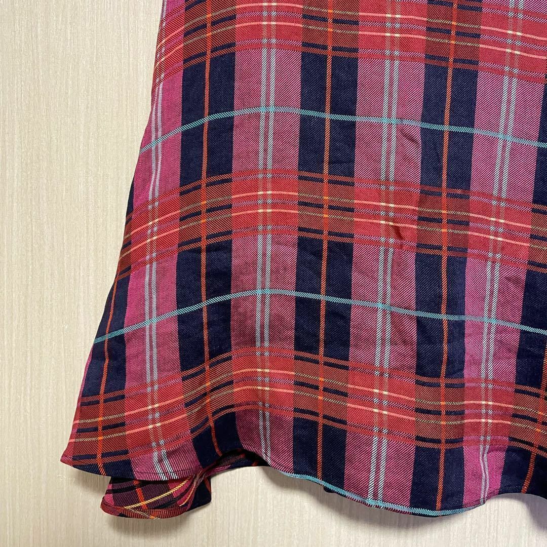 Spick & Span(スピックアンドスパン)のスピック&スパン　ロングスカート　チェック柄  38 ミモレ丈　リネン　日本製 レディースのスカート(ロングスカート)の商品写真