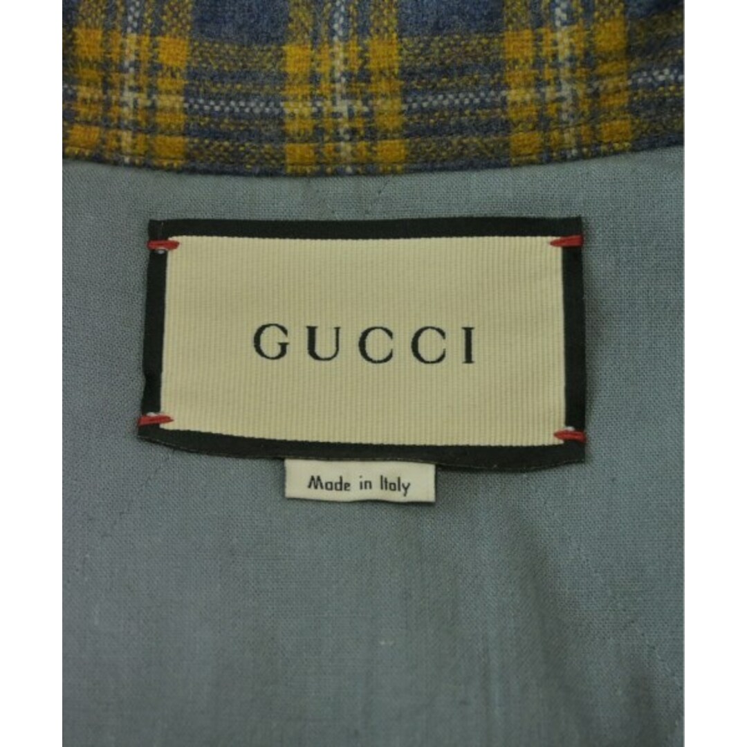 Gucci(グッチ)のGUCCI グッチ カジュアルシャツ 44(S位) 紺系x黄系x白(チェック) 【古着】【中古】 メンズのトップス(シャツ)の商品写真