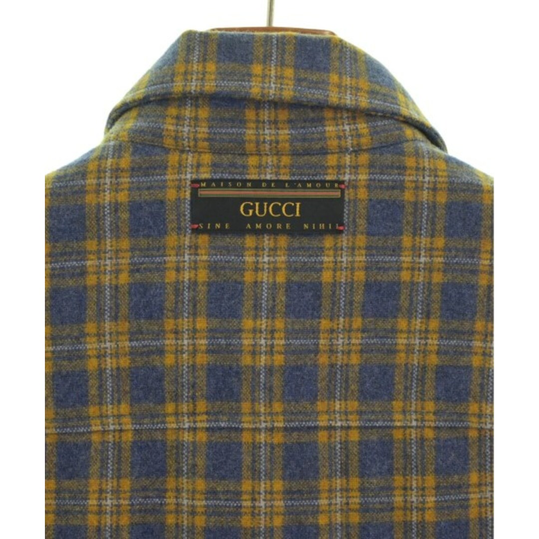 Gucci(グッチ)のGUCCI グッチ カジュアルシャツ 44(S位) 紺系x黄系x白(チェック) 【古着】【中古】 メンズのトップス(シャツ)の商品写真