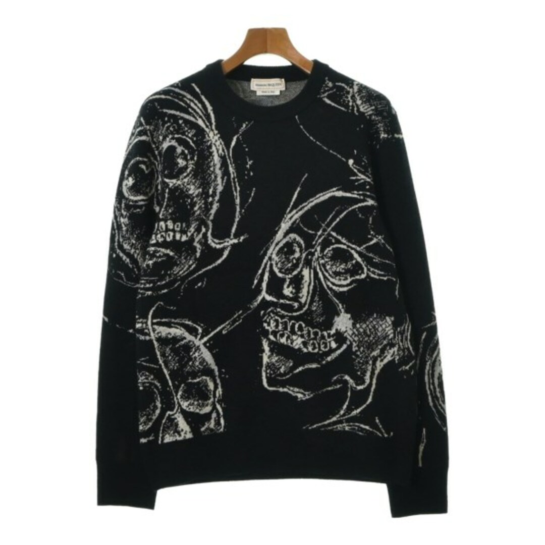 Alexander McQueen(アレキサンダーマックイーン)のALEXANDER MCQUEEN ニット・セーター S 黒x白(総柄) 【古着】【中古】 メンズのトップス(ニット/セーター)の商品写真