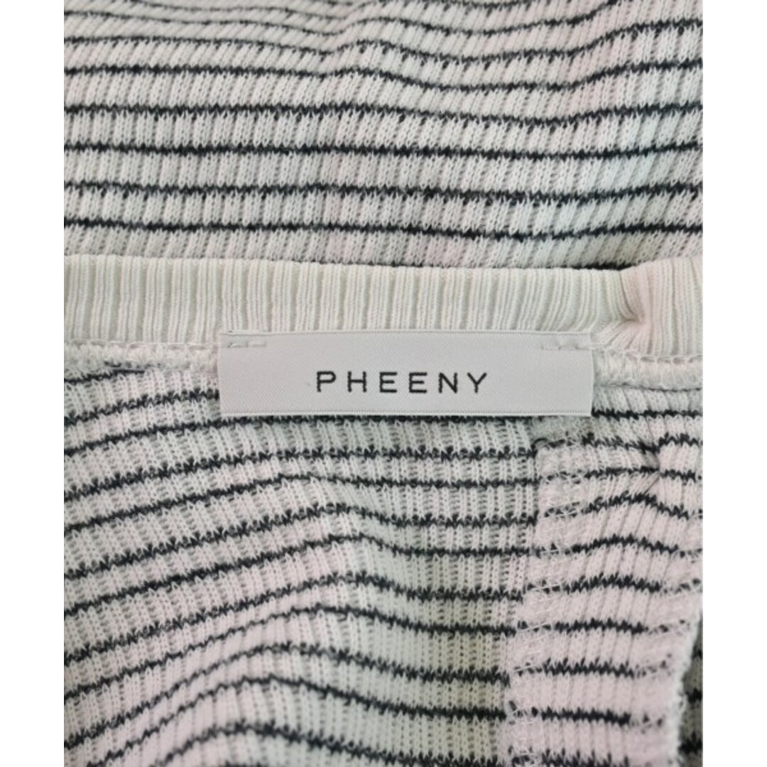 PHEENY(フィーニー)のPHEENY フィーニー Tシャツ・カットソー -(L位) 白x黒(ボーダー) 【古着】【中古】 レディースのトップス(カットソー(半袖/袖なし))の商品写真