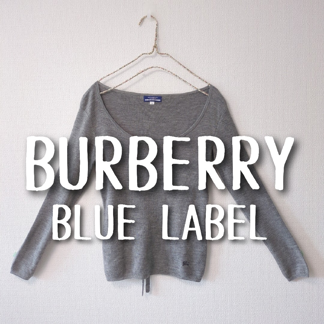 BURBERRY BLUE LABEL(バーバリーブルーレーベル)のBURBERRY BLUE LANELバーバリブルーレベル　グレーニット レディースのトップス(ニット/セーター)の商品写真