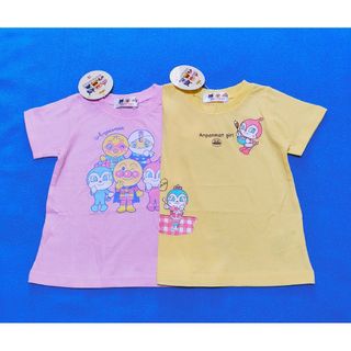 アンパンマン(アンパンマン)の新品　90cm　アンパンマン　半袖Ｔシャツ2枚セット　パフェ柄Y×５キャラP(Tシャツ/カットソー)