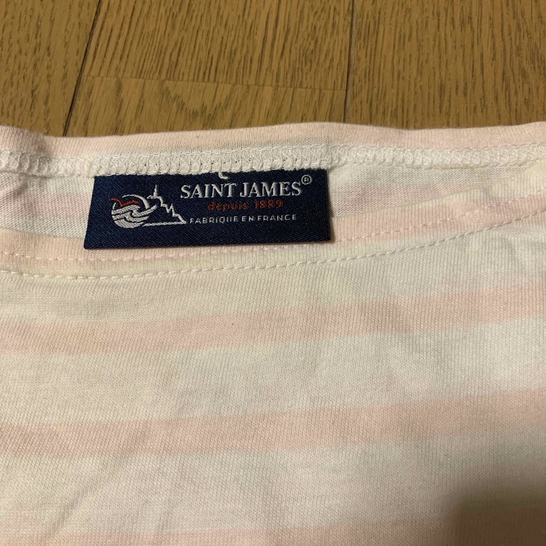 SAINT JAMES(セントジェームス)のセントジェームス　ボーダー半袖Tシャツ　白　ホワイト　ピンク　サイズ1   レディースのトップス(Tシャツ(半袖/袖なし))の商品写真