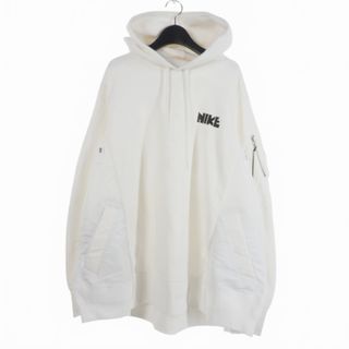 サカイ(sacai)のサカイ ナイキ パーカー フーディー プルオーバー 切替 XXL ホワイト (パーカー)