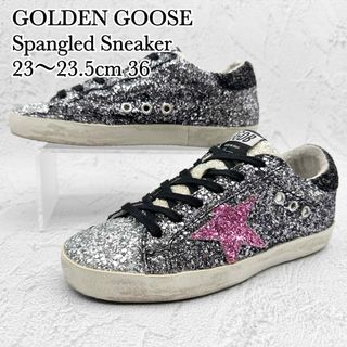 GOLDEN GOOSE - ゴールデングース スパンコール シルバー ピンク USED加工 イタリア製