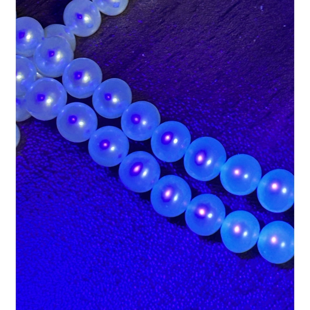 淡水パール　セミラウンド   虹色　ケシパール　ロング　2wayネックレス　素材 ハンドメイドのアクセサリー(ネックレス)の商品写真
