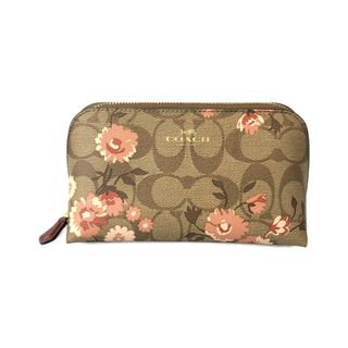 コーチ(COACH)の美品 コーチ COACH ポーチ 花柄 レディース(ポーチ)