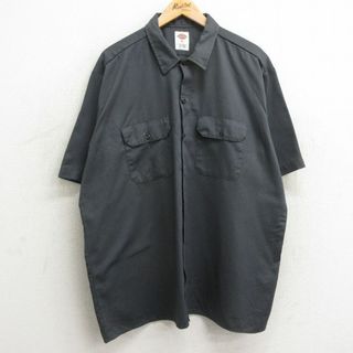 ディッキーズ(Dickies)のXL★古着 ディッキーズ Dickies 半袖 ワーク シャツ メンズ 大きいサイズ 濃グレー 24apr08 中古 トップス(シャツ)