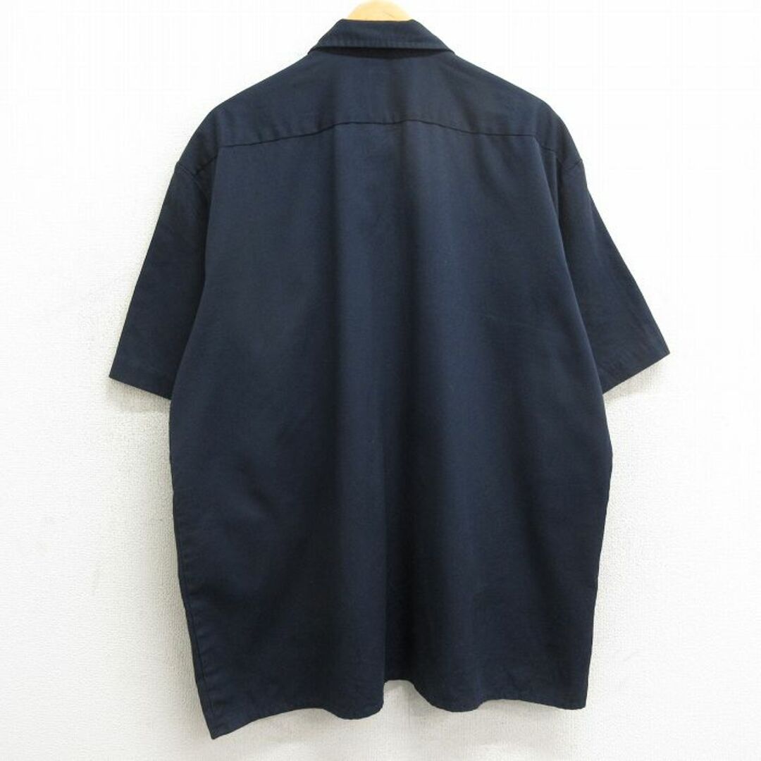 Dickies(ディッキーズ)のXL★古着 ディッキーズ Dickies 半袖 ワーク シャツ メンズ メカニカル 大きいサイズ 紺 ネイビー 24apr08 中古 トップス メンズのトップス(シャツ)の商品写真