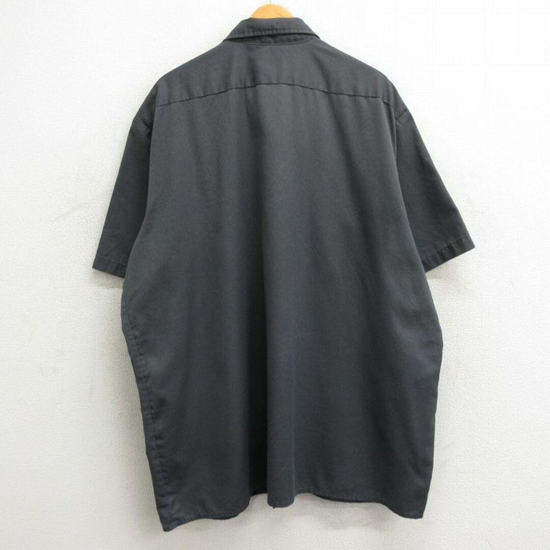 Dickies(ディッキーズ)のXL★古着 ディッキーズ Dickies 半袖 ワーク シャツ メンズ 大きいサイズ ロング丈 濃グレー 24apr08 中古 トップス メンズのトップス(シャツ)の商品写真