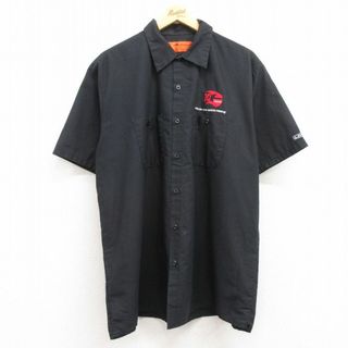 レッドキャップ(RED KAP)のXL★古着 レッドキャップ 半袖 ワーク シャツ メンズ ギター フリーダム 大きいサイズ 黒 ブラック 24apr08 中古 トップス(シャツ)