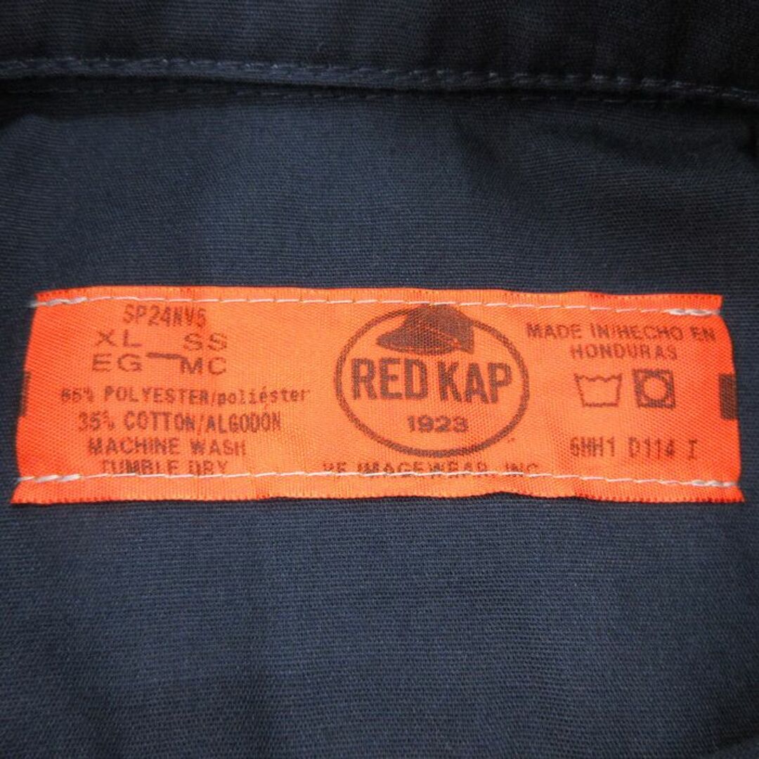 RED KAP(レッドキャップ)のXL★古着 レッドキャップ 半袖 ワーク シャツ メンズ 00年代 00s CENTRAL WATERS 大きいサイズ ロング丈 紺 ネイビー 24apr08 中古 トップス メンズのトップス(シャツ)の商品写真