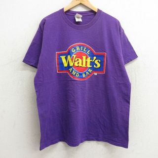 FRUIT OF THE LOOM - XL★古着 フルーツオブザルーム 半袖 ビンテージ Tシャツ メンズ 90年代 90s Walts 大きいサイズ コットン クルーネック カナダ製 紫 パープル 24apr08 中古