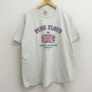 XL★古着 半袖 ビンテージ ロック バンド Tシャツ メンズ 90年代 90s ピンクフロイド 大きいサイズ クルーネック 薄グレー 霜降り 【spe】 24apr08 中古(Tシャツ/カットソー(半袖/袖なし))