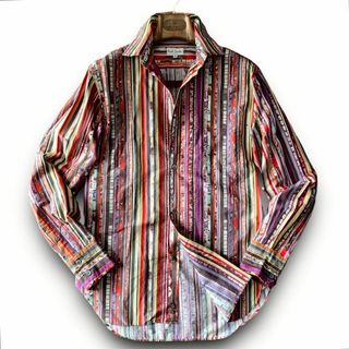 Paul Smith - 美品 Mサイズ『ポールスミス』マルチストライプ アート デザイン 長袖 シャツ