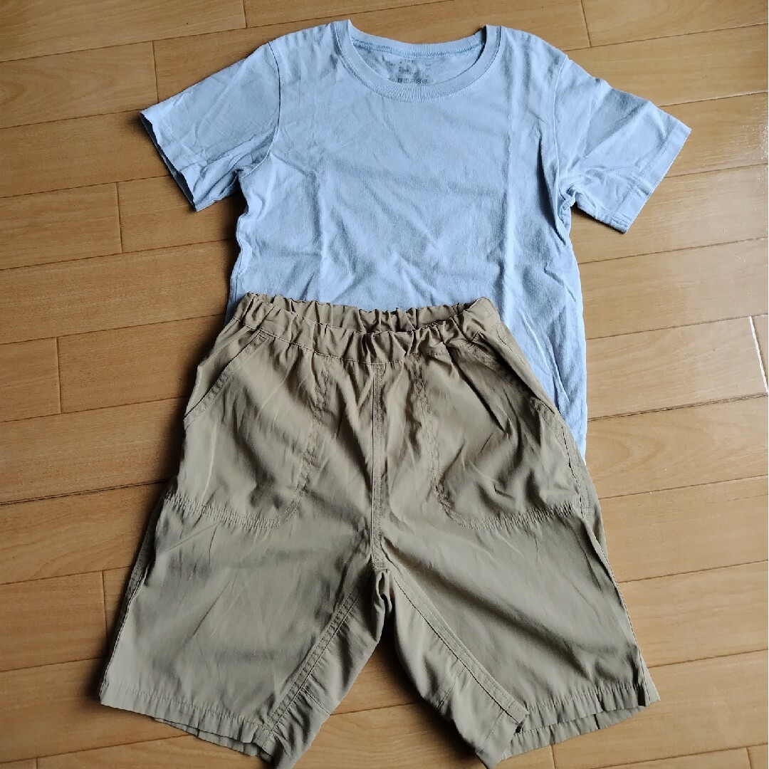 MUJI (無印良品)(ムジルシリョウヒン)の無印良品☆Tシャツ&ハーフパンツ2点セット キッズ/ベビー/マタニティのキッズ服男の子用(90cm~)(パンツ/スパッツ)の商品写真