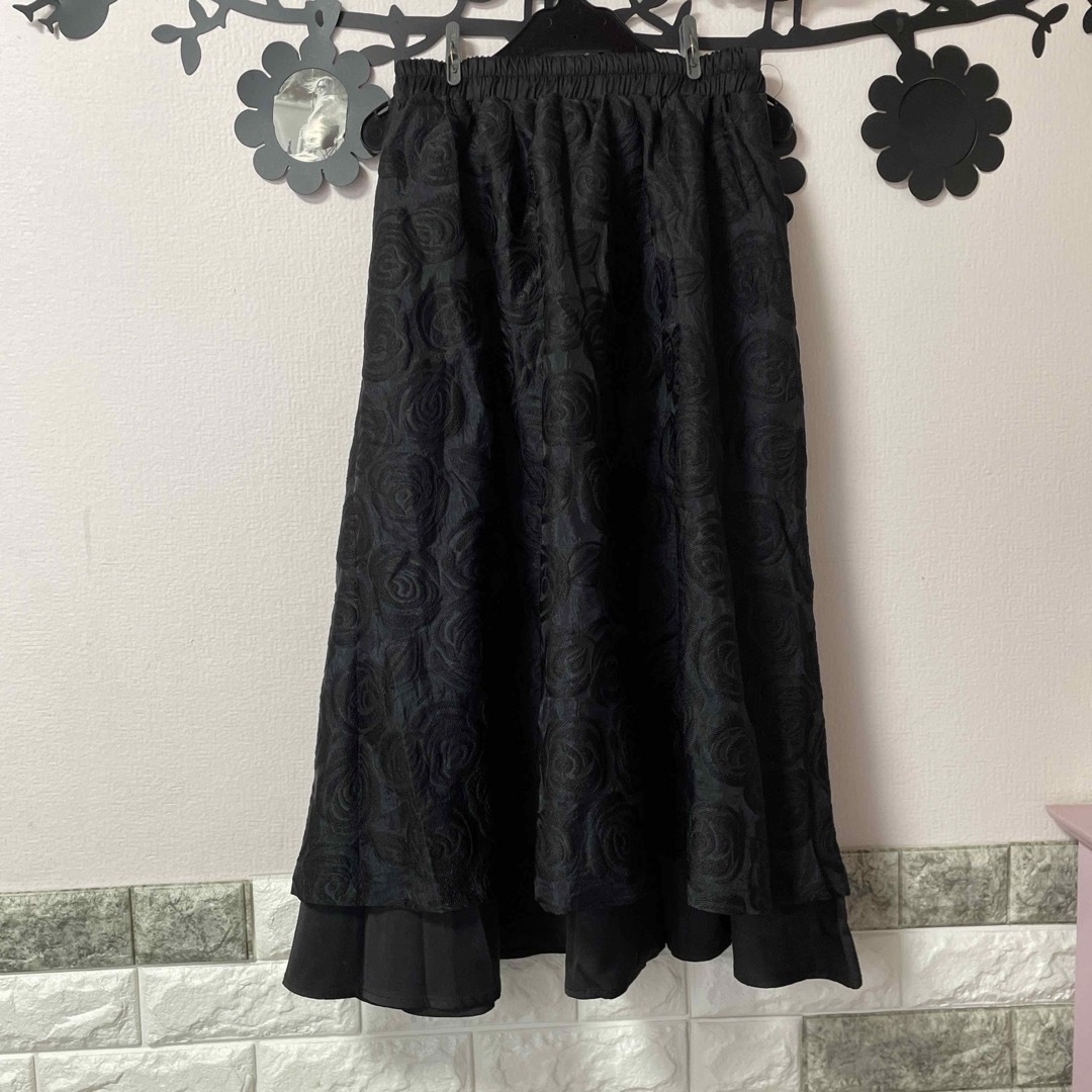 新品♡ブラックおしゃれスカート　M レディースのスカート(ロングスカート)の商品写真