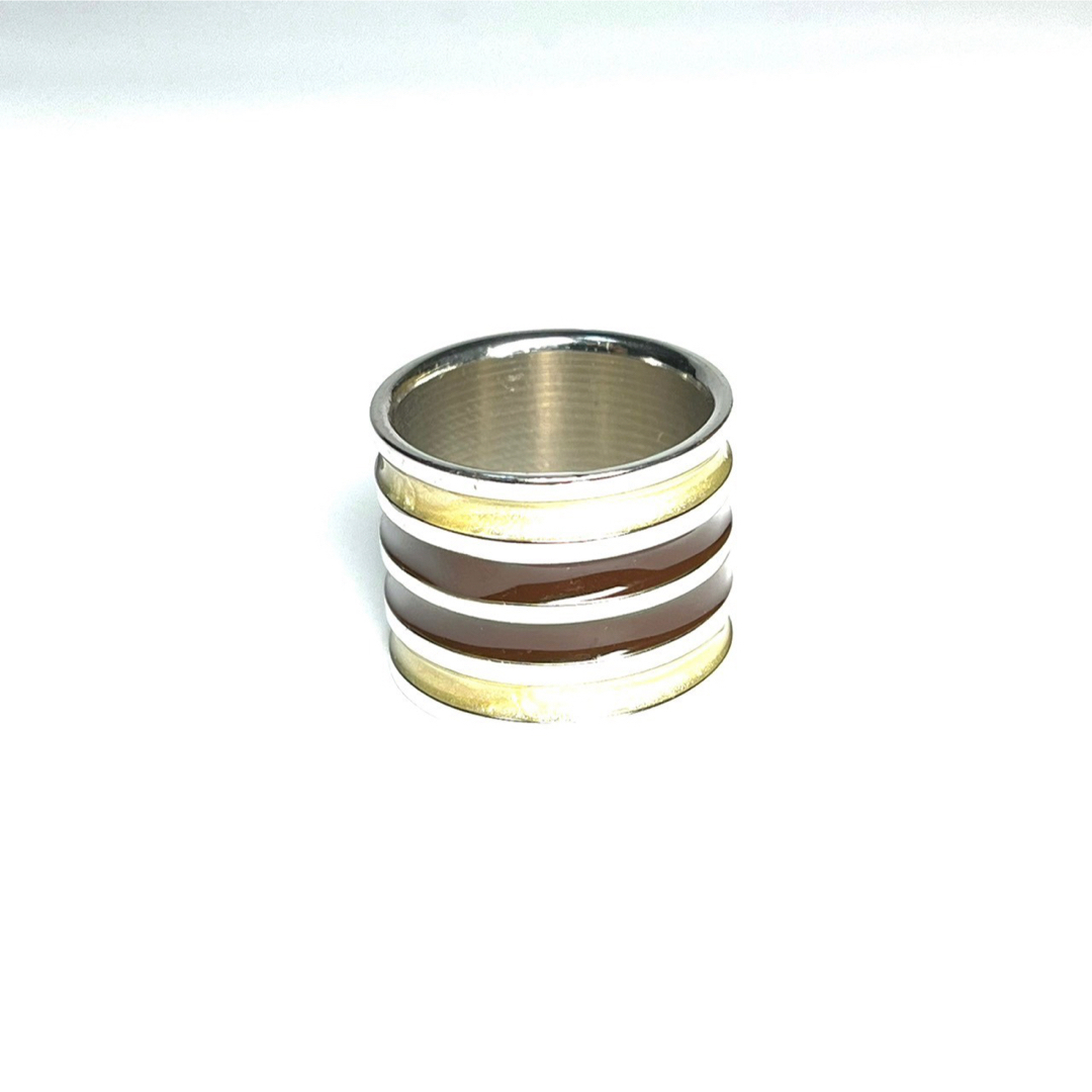VINTAGE(ヴィンテージ)のヴィンテージ　リング　マルチカラー　スチール　指輪　鑑定済み メンズのアクセサリー(リング(指輪))の商品写真