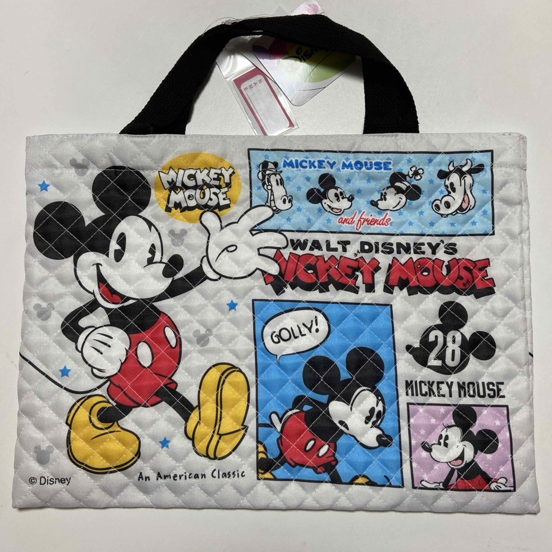 Disney(ディズニー)の新品　ミッキー　キルト　レッスンバッグ　シューズバッグ　ネームラベル付き  キッズ/ベビー/マタニティのこども用バッグ(レッスンバッグ)の商品写真