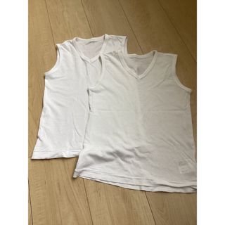 ベコ様専用　白のノースリーブ　星柄と働く車(Tシャツ/カットソー)