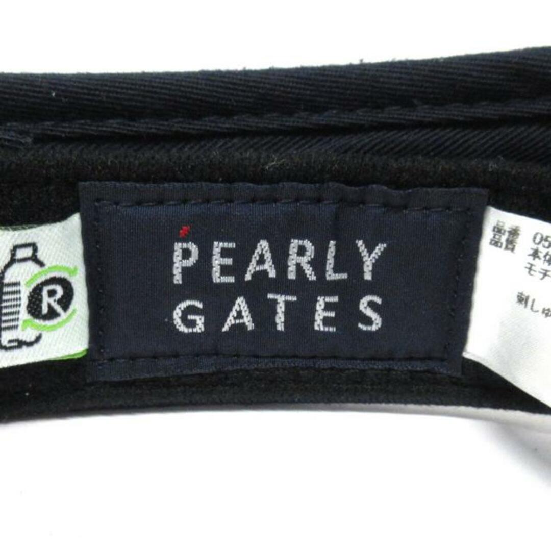 PEARLY GATES(パーリーゲイツ)のPEARLY GATES(パーリーゲイツ) サンバイザー ロゴ ツイルVISOR 0533187112 ネイビー×白×レッド ボーダー/ロゴ ポリエステル レディースの帽子(その他)の商品写真