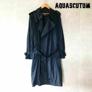 アクアスキュータム(AQUA SCUTUM)の良品 Aquascutum ナイロン ロング丈 トレンチコート スプリングコート(トレンチコート)