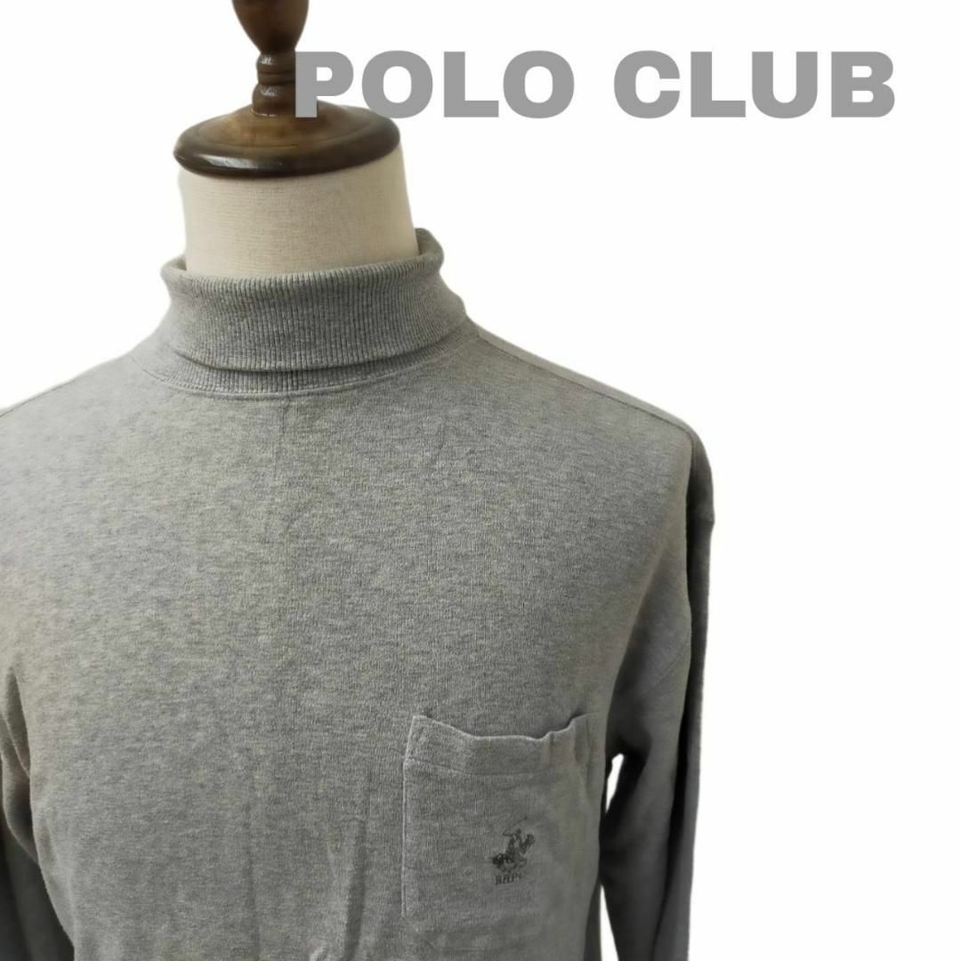 BEVERLY HILLS POLO CLUB（BHPC）(ビバリーヒルズポロクラブ)のPOLO CLUB ポロクラブ タートルネックシャツ グレー Lサイズ 綿 メンズのトップス(ニット/セーター)の商品写真