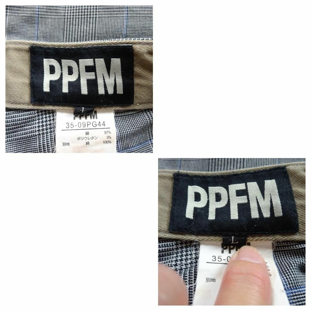 PPFM(ピーピーエフエム)のPPFM　ジップデザイン　ブッシュパンツ　グレンチェック　L　ストレッチ メンズのパンツ(ワークパンツ/カーゴパンツ)の商品写真