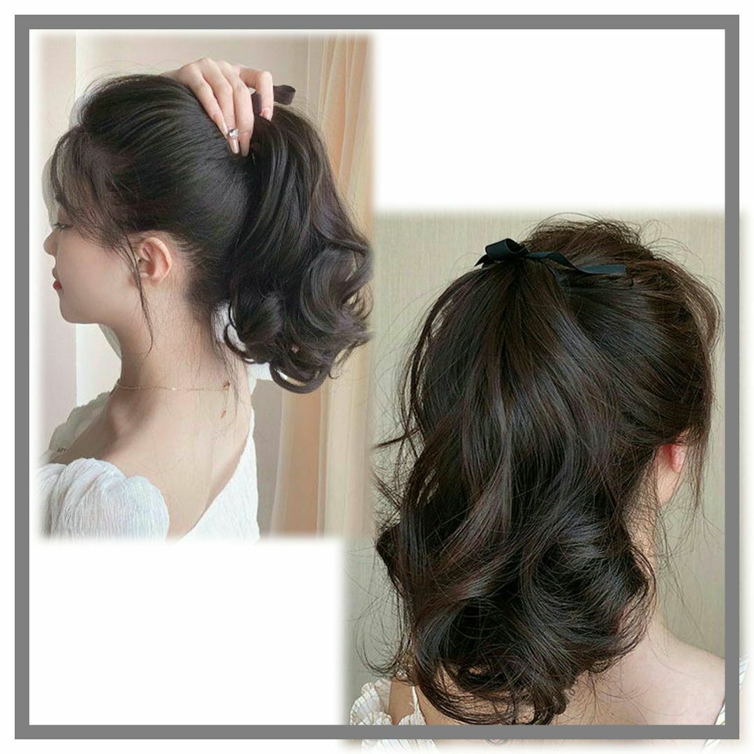 ポニーテール ウィッグ エクステ つけ毛 ヘアアレンジ 巻き髪 25cm LB1 レディースのウィッグ/エクステ(ロングカール)の商品写真