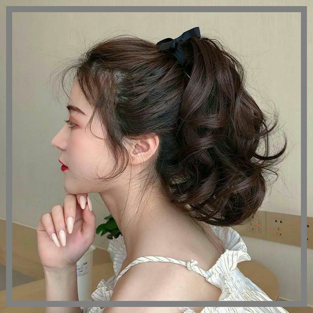 ポニーテール ウィッグ エクステ つけ毛 ヘアアレンジ 巻き髪 25cm LB1 レディースのウィッグ/エクステ(ロングカール)の商品写真