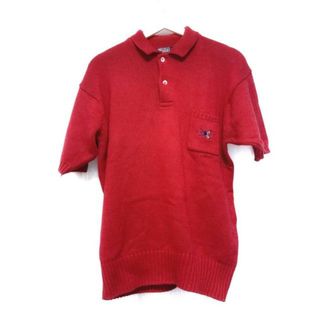 ポロラルフローレン(POLO RALPH LAUREN)のPOLObyRalphLauren(ポロラルフローレン) 半袖セーター サイズL メンズ - レッド レギュラーカラー(ニット/セーター)