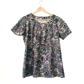 レリアン(leilian)のLeilian(レリアン) 半袖Tシャツ サイズ11 M レディース - 白×ブルーグリーン×マルチ クルーネック(Tシャツ(半袖/袖なし))