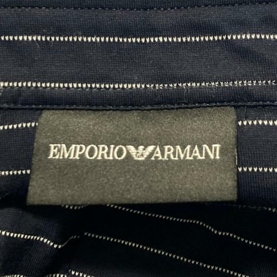 Emporio Armani(エンポリオアルマーニ)のEMPORIOARMANI(エンポリオアルマーニ) 長袖シャツ サイズXS メンズ - ダークネイビー×白 ボーダー メンズのトップス(シャツ)の商品写真