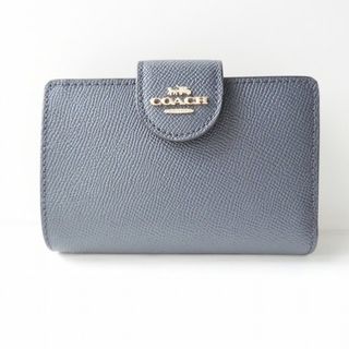 コーチ(COACH)のCOACH(コーチ) 2つ折り財布美品  - 6390 黒 レザー(財布)