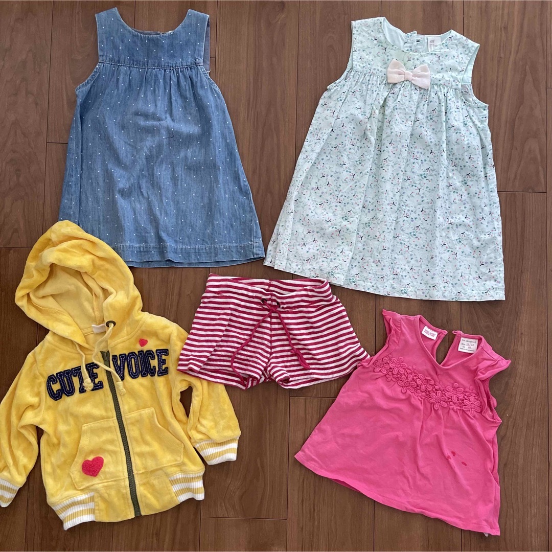 H&M(エイチアンドエム)のお得★女の子の子供服 5点 まとめ売り ザラキッズ H&M 80〜86m 春夏服 キッズ/ベビー/マタニティのベビー服(~85cm)(ワンピース)の商品写真