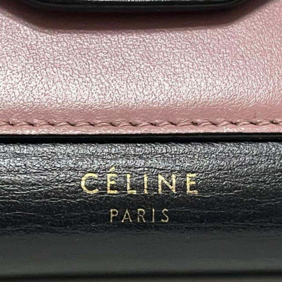 celine(セリーヌ)のCELINE(セリーヌ) 長財布 ポケット トライフォールデッドマルチファンクション 黒×ピンクベージュ レザー レディースのファッション小物(財布)の商品写真