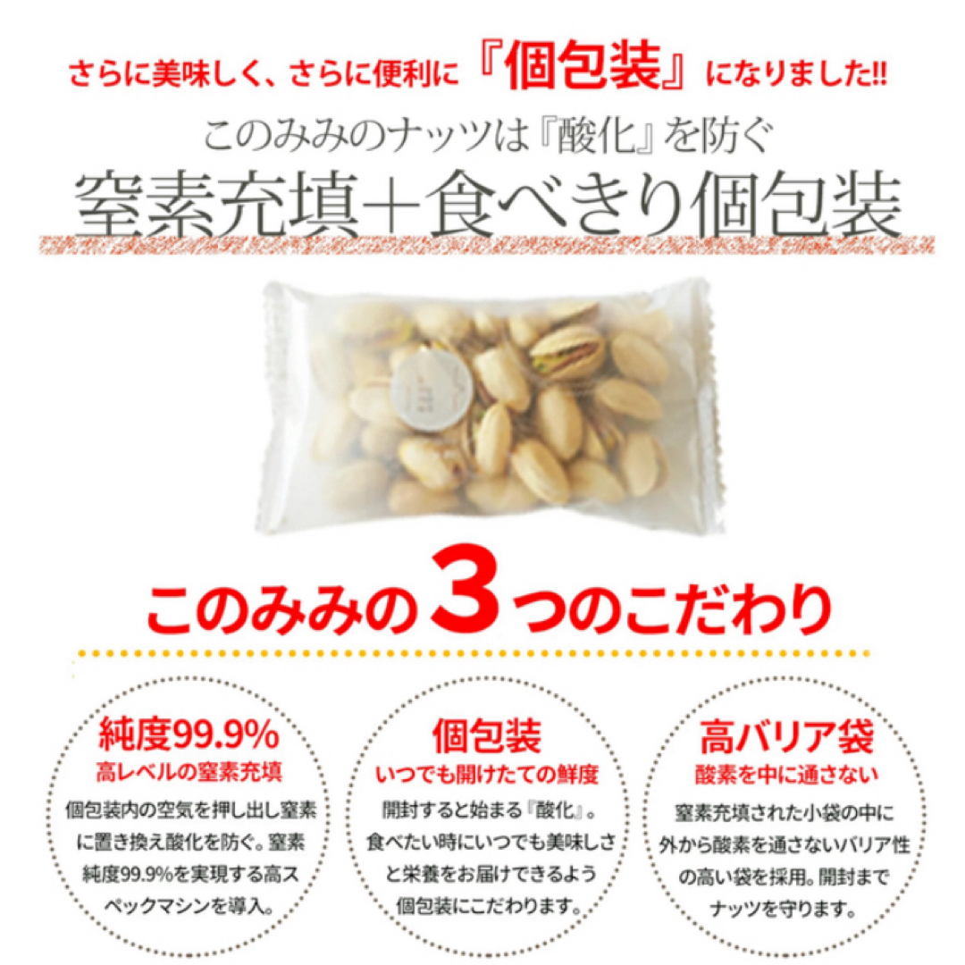 このみみ　ピスタチオ　殻付き素焼き250グラム 食品/飲料/酒の食品(菓子/デザート)の商品写真